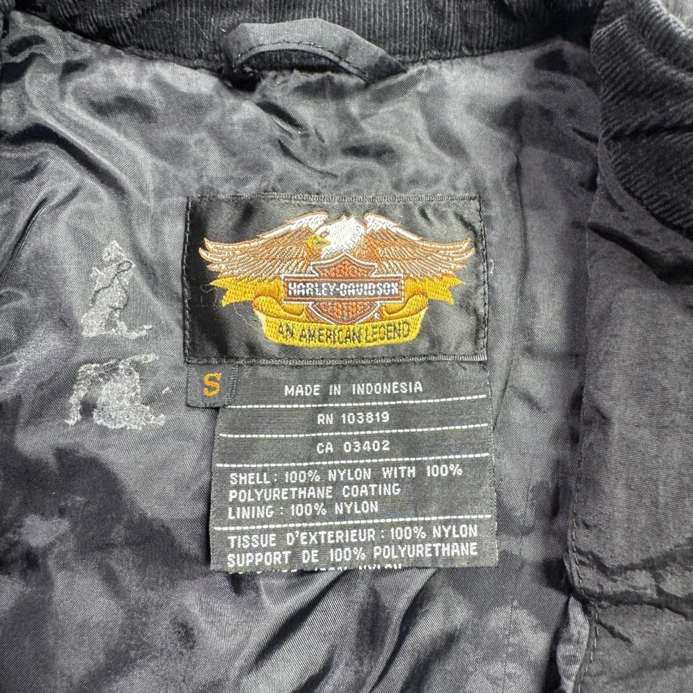 Harley Davidson Motorcycle Jacket Kids S Black Orange Nylon Bomber Racing Biker